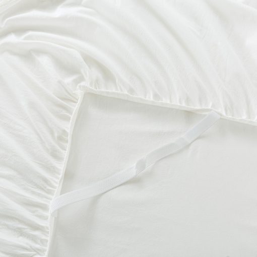 Falda de Cama Suave Cal King Blanco Volantes Borlas Boho Ropa de Cama Bohemia para Ninas 100% Algodon Lavado 1 Falda de Cama + 2 Fundas de Almohada - Imagen 5