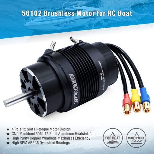 Motor Brushless para Barcos RC, Surpass Hobby 56102 1050KV Motor Brushless con Diseño de Refrigeracion para Barcos RC (1050kv) - Imagen 3
