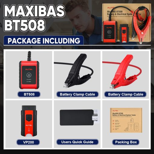 Probador de Bateria Autel MaxiBAS BT508, Actualizado de BT506, Probador de Carga de 6V 12V 100-2000 CCA, Analizador de Bateria de Automovil de Carga de Arranque, Conductancia Adaptativa (Valorado en $1000), Herramienta de Diagnostico de Todos los Sistemas - Imagen 9