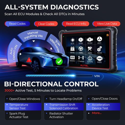 Escaner Autel MaxiPRO MP900-TS: Avance al nivel de MP808S-TS, MP808BT Pro, MS906TS con DoIP CAN-FD, 40+ Servicios, Codificacion de ECU OE, Programacion TPMS Relearn, Prueba Bidireccional, Escaneo de Todos los Sistemas, FCA SGW - Imagen 6