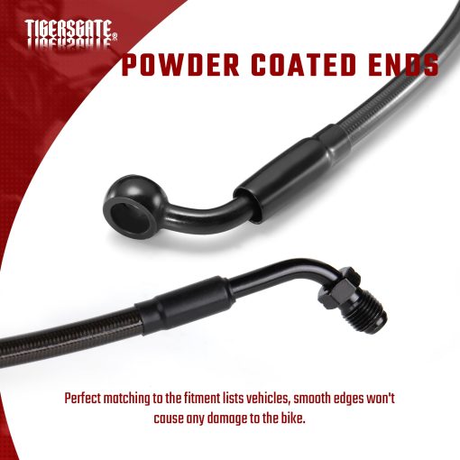 Manillar Ape Hanger de 12 pulgadas TIGERSGATE con Cable de Freno Delantero Negro de Acero Inoxidable Trenzado de Vinilo Negro Extendido para Harley Softail con Modelos ABS 2018-2022 - Imagen 3
