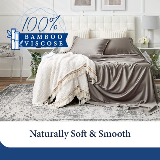 Juego de sabanas 100% de Rayon derivado del Bambu de Cosy House Collection - Transpirable, Suave como la Seda, 3 Piezas con Bolsillo Profundo (Twin XL, Turquesa) - Imagen 2