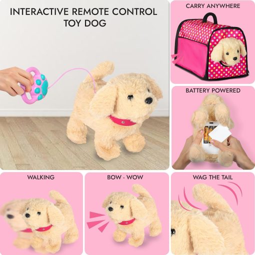 Carriola de Muneca para Perritos - Juguete de Perrito de Peluche Electronico con Control Remoto - Canta, Camina, Ladra, Mueve la Cola, Juguete Interactivo de Perritos de Peluche para Ninas - Juegos de Imitacion y Juegos Pequenos - Imagen 5