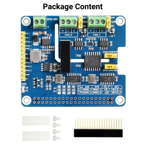Waveshare 2-Channel Isolated CAN FD Expansion HAT para Raspberry Pi con Soporte para CAN FD y Circuitos de Proteccion Multiples - Imagen 2