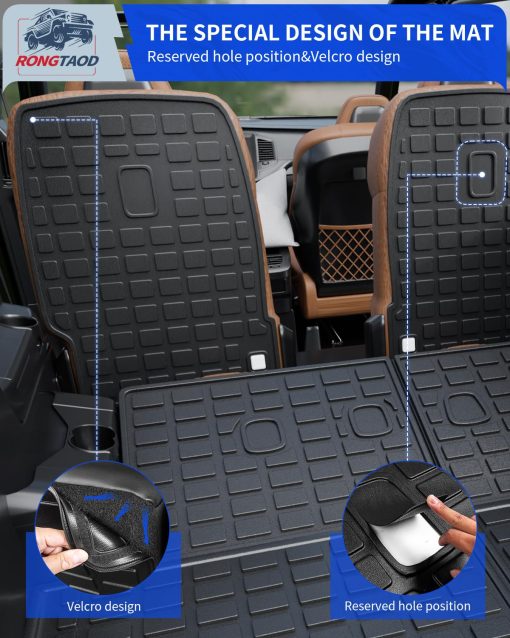 Cubierta de carga Rongtaod Compatible con Hyundai Palisade 2020-2024 Protector de maletero para la 2da y 3ra fila de asientos Accesorios Palisade 2023 (Protector de respaldo de la 2da fila + Tapetes de maletero con Protector de respaldo) - Imagen 5