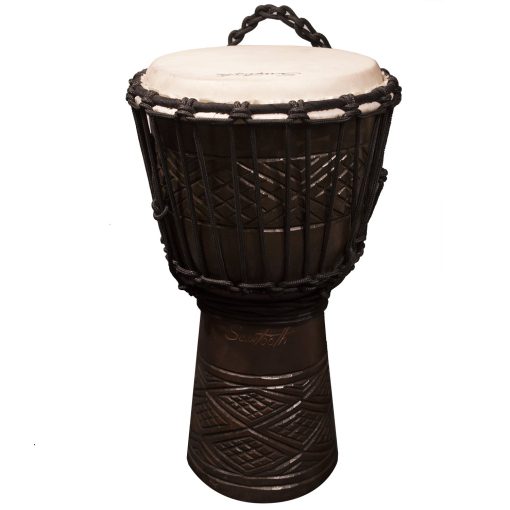 Djembe de Diseno Congo Tallado a Mano de la Serie Tribe Sawtooth de 8" - Imagen 2