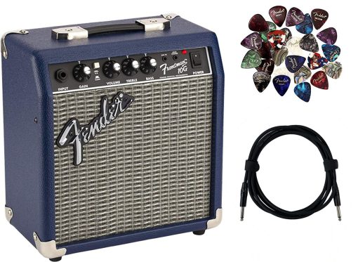 Amplificador Combo de Guitarra Fender Frontman 10G - Azul Medianoche Paquete con Cable de Instrumento y Puas