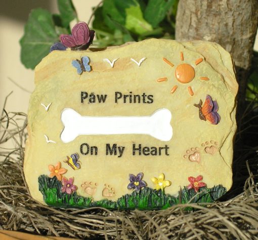 Conjunto de Marco y Roca conmemorativo de mascotas de BANBERRY DESIGNS - Dejaste Huellas en Mi Corazon Diciendo - Marco de Fotos para la Perdida de un Perro - Imagen 4