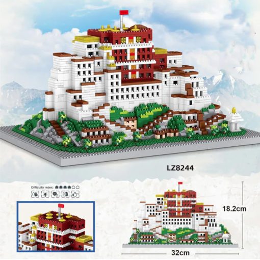 Set de Bloques de Construccion de la Famosa Arquitectura del Palacio de Potala del Mundo, 2782 PCS Kit de Construccion de Modelo de Arquitectura, Mini Ladrillos MOC Juguete Educativo Regalo para Ninos y Adultos - Imagen 4