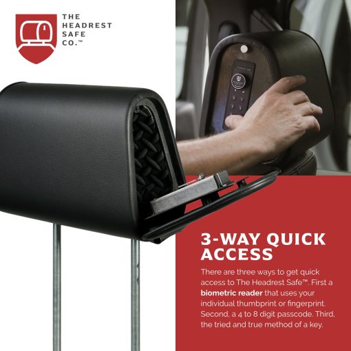 SET DE CABECERA SEGURO - Cabecera del Asiento del Pasajero con Caja de Seguridad + Cabecera del Asiento del Conductor (sin Caja de Seguridad) - Piel Sintetica Negra - Imagen 4
