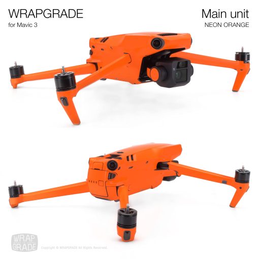 Calcomanias de piel completa WRAPGRADE para DJI Mavic 3 / Mavic 3 Classic (Naranja NEoN) - Imagen 4