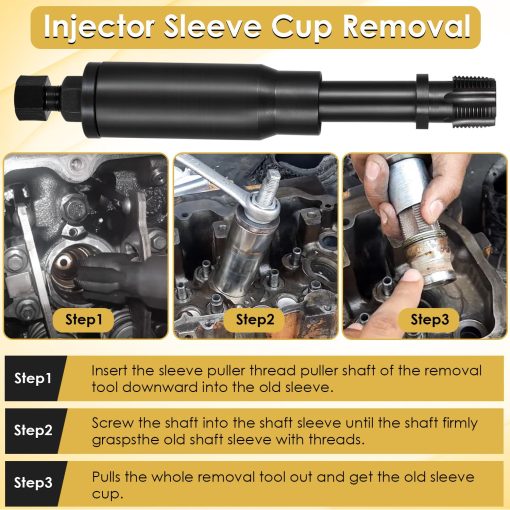Herramienta de Extraccion e Instalacion de Manga de Inyector con Kit de Piezas para Caterpillar Cat 3126B C7 C9 con Inyectores Estilo HUEI de Yoursme - Imagen 4