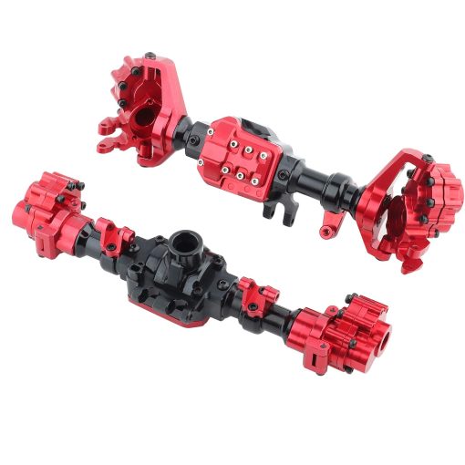 VGEBY1 Portal Axles, Ejes de Portal de Metal Rojo Frontal y Trasero para Coche de RC Crawler Axial Scx10.2, Remolque de Coche 1.9 Crawler Neumaticos 10.3 Eje Delantero de Laton de Actualizacion - Imagen 2