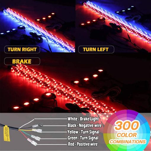 Paquete de 2 luces LED de latigo de 3 pies y luces de roca de 3? generacion con Bluetooth y control remoto 360° Spiral Chase RGB 8 Pods Luz de neon Luces de advertencia offroad Luces de antena iluminadas con LED - Imagen 4