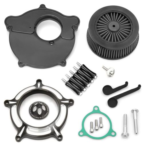 Filtro limpiador de aire para Harley Sportster Softail Touring Street Road King Glide Dyna para filtro de admision de aire Harley Davidson (Contraste Gris - Filtro, D-Para M8 Touring/Softail 2018-UP) - Imagen 4