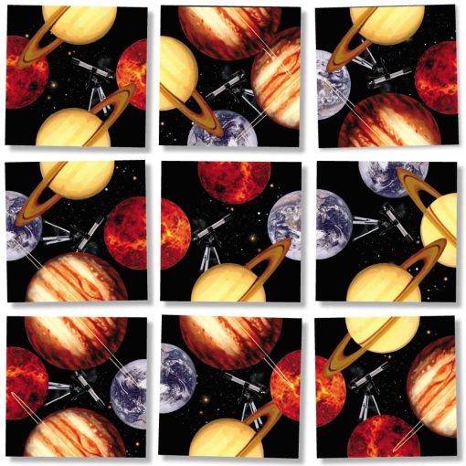 Paquete de Rompecabezas Scramble Squares B. Dazzle para Adultos/Mayores/Adolescentes/Ninos - Incluye 3 Rompecabezas - Globos Aerostaticos, Planetas y Dulces con un Temporizador Digital de Regalo - Imagen 3