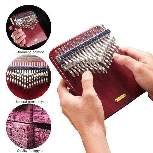 Kalimba LingTing 34 teclas Piano Pulgar Mbira Regalo para Ninos Adultos Principiantes Profesionales (LT-K34V, susurro de nieve) - Imagen 2