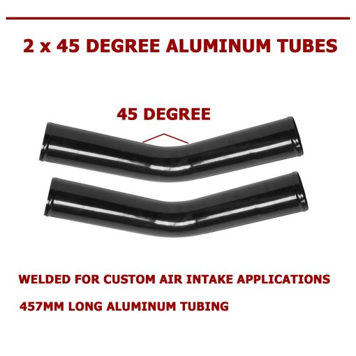 Kit de 8 Piezas de Tuberia Intercooler Universal de Aluminio en Forma de U en Negro con Abrazaderas en T y Manguera en Negro (8 Piezas 3 Pulgadas) - Imagen 3