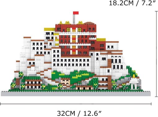 Set de Bloques de Construccion de la Famosa Arquitectura del Palacio de Potala del Mundo, 2782 PCS Kit de Construccion de Modelo de Arquitectura, Mini Ladrillos MOC Juguete Educativo Regalo para Ninos y Adultos - Imagen 8
