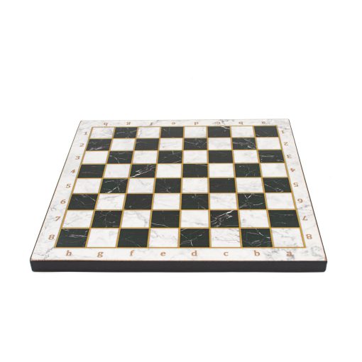Juego de Ajedrez de Diseño de Marmol, Tablero de Ajedrez de Madera, Piezas de Ajedrez Roma de Metal, Juego de Ajedrez Clasico de Madera/Blanco, 30x30 cm - Imagen 3