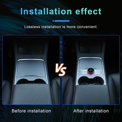 Estacion de acoplamiento de expansion de control inteligente LCD Weuaste, compatible con Tesla Model Y/Tesla Model 3 (2021-2024), controlador de perilla fisica multifuncional, control de aire acondicionado, control de asiento del pasajero - Imagen 2