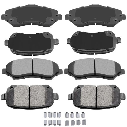 AUTOMUTO 8 piezas Pastillas de Frenos Ceramicas Delanteras y Traseras para 08-12 Chrysler Town & Country, 08-12 Dodge Grand Caravan, 09-13 Dodge Journey, 12 Ram C/V, 09-12 Volkswagen Routan