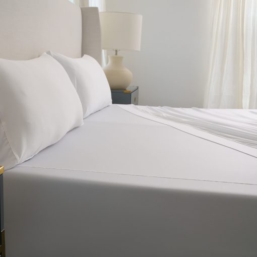 Juego de sabanas SHEEX Active Comfort, sabanas refrescantes y comodas con 1 sabana plana, 1 sabana ajustable y 2 fundas de almohada tamaño King, King/California King, Blanco Brillante - Imagen 6