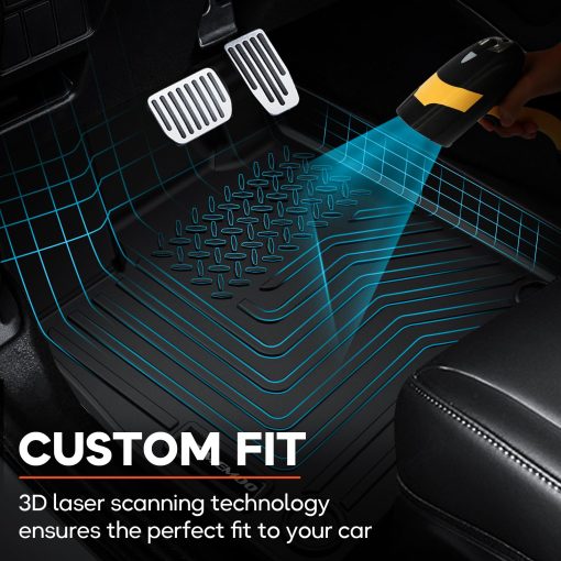 Tapetes para 2023 2024 Honda Pilot, Juego completo de tapetes de proteccion de TPE para todas las estaciones, incluye tapetes para automoviles para la 1ra y 2da fila para accesorios de 2023 2024 Honda Pilot Negro - Imagen 3