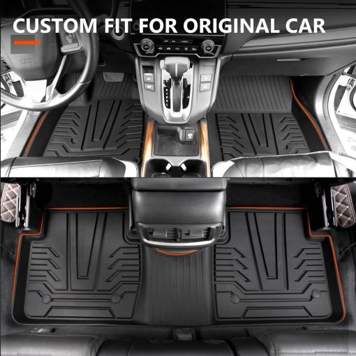 Tapete de maletero powoq Compatible con Honda CRV 2017-2022 Alfombra de maletero Alfombra de respaldo Reemplazo para Accesorios Honda CR-V 2017-2022 (Compatible con modelo hibrido 2017-2022, Alfombras para respaldo trasero + Tapete para maletero trasero + Alfombras para suelo) - Imagen 5