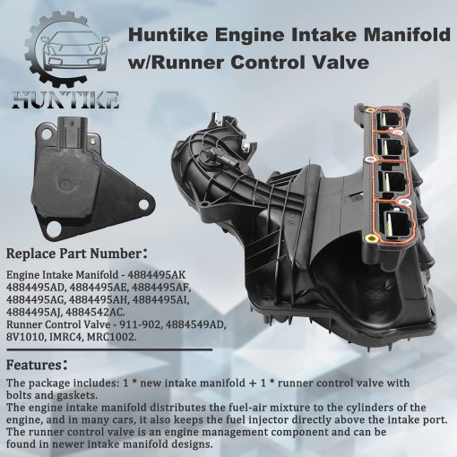 Colector de Admision del Motor con Valvula de Control de Flujo Compatible con J'eep Patriot Compass 2007-2017 Chrys-ler Sebring 2007-2009 D-odge Caliber Avenger Journey Parte# 4884495AK 911-902 - Imagen 3