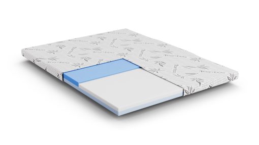 Topper de colchon de espuma viscoelastica de 3 pulgadas con doble capa y triple zona para alineacion de la columna vertebral y alivio del dolor de espalda (Twin XL) - Zona central mas firme para alineacion - Una capa para la comodidad, una para el soporte