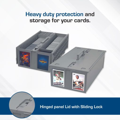 Contenedor de Tarjetas Coleccionables BCW - Almacena hasta 1600 Tarjetas - Paquete de 2 Gris | Caja de Almacenamiento de Tarjetas Grandes para Tarjetas de Trading Sueltas | Cajas de Almacenamiento de Tarjetas Pokemon, MTG y Deportivas | Caja de Clasificacion de Tarjetas de Plastico - Imagen 2