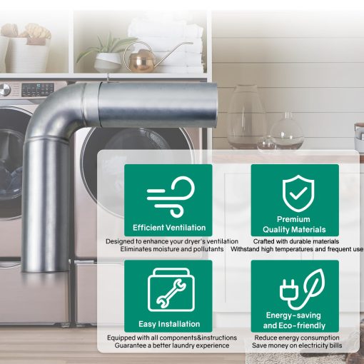 Kit de ventilacion de secadora actualizado 3911EZ9131X compatible con LG/Kenmore - reemplaza 1266802 AH3575086 EA3575086 PS3575086 - Imagen 5