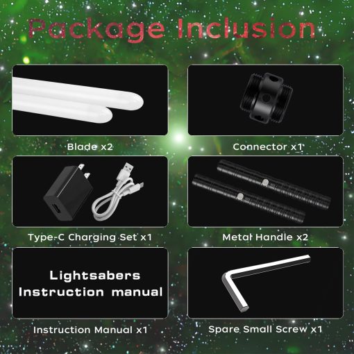 Sables de Luz con Empunadura de Metal, Duelo RGB de 16 Colores, Sonido FX, Doble Hoja, Espada Recargable para Adultos y Ninos, Regalo de Cumpleanos, Accion de Gracias, Navidad, Juguetes Halloween, Cosplay - Imagen 4