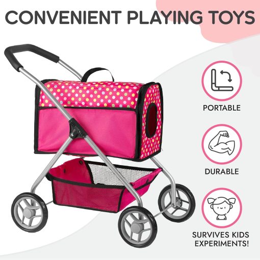 Carriola de Muneca para Perritos - Juguete de Perrito de Peluche Electronico con Control Remoto - Canta, Camina, Ladra, Mueve la Cola, Juguete Interactivo de Perritos de Peluche para Ninas - Juegos de Imitacion y Juegos Pequenos - Imagen 4