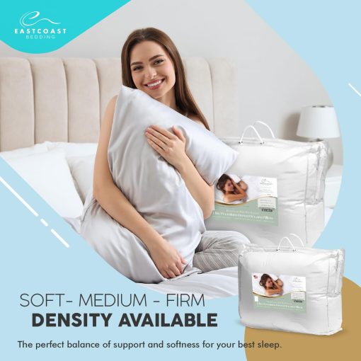 Almohada de plumas de primera calidad Elite Premium de East Coast Bedding - Tamano estandar Firme - Paquete individual - 600 Fill Power Plumas Blancas, Funda de algodon de 400 Hilos - Soporte mejorado para todos los durmientes - Hecho en EE. UU. - Imagen 5