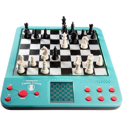 Juego de Ajedrez Electronico Gran Maestro - Juega contra oponentes, o computadora de varios niveles, con entrenador auditivo y ejercicios preestablecidos - Perfecto para ninos y adultos - con 8 juegos adicionales (Damas, Ajedrez, 4 en linea), Regalo de Navidad - Imagen 3