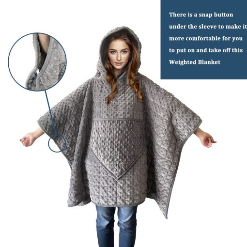 Manta Ponderada, Manta Pesada para Adultos 10lbs(57.4''x47.2'') Gris, Material Suave con Perlas de Vidrio Premium para un Mejor Sueno - Imagen 7