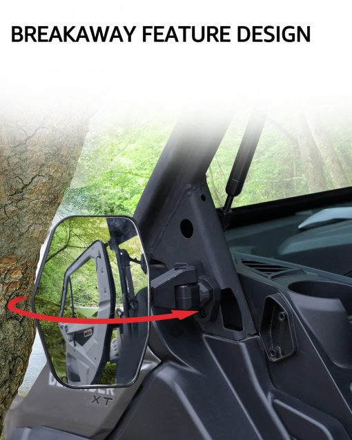 A & UTV PRO Espejos Laterales para Can-Am 2016-2024 Defender Max HD7 HD8 HD9 Pro HD10 DPS, Espejos Retrovisores Ajustables con Funcion de Separacion Trasera, Espejos Retrovisores Convexos para Accesorios de Defende, NO PARA PUERTA COMPLETA - Imagen 2
