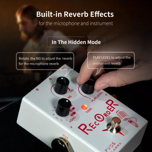 Procesador de Efectos Vocales FLAMMA FV05 con 11 Ranuras de Grabacion 70 Minutos de Capacidad Total de Grabacion Pedal de Efectos para Guitarra Acustica - Imagen 5