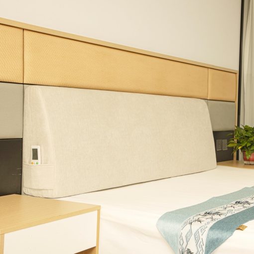 Almohada de cuña PYXAYS, Almohada de cabecera, Almohada de cama Queen, Almohada de sofa cama, Ideal para sentarse y descansar en la cama, Funda de almohada extraible, Tamaño King (76x8x20 pulgadas) Beige