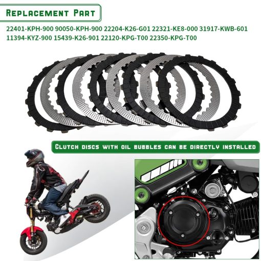 Kit de Embrague Centro Cubo Interno Placa de Presion Exterior y Juego de Juntas Completo Compatible con Honda Grom 125 MSX125 2014-2020 Monkey Z125M Z125MA 2019-2021 - Imagen 6