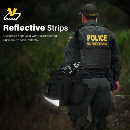 Bolsa de Patrulla Golkcurx para aplicacion de la ley, bolsa de equipo policial, organizador de automovil para asiento del pasajero con sistema MOLLE y portavasos - Imagen 7