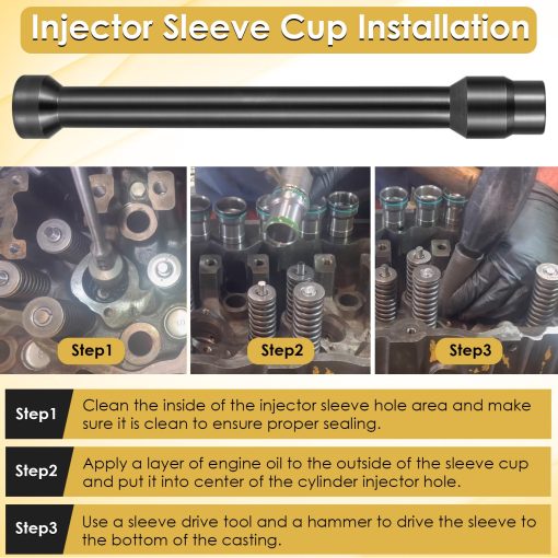 Herramienta de Extraccion e Instalacion de Manga de Inyector con Kit de Piezas para Caterpillar Cat 3126B C7 C9 con Inyectores Estilo HUEI de Yoursme - Imagen 5