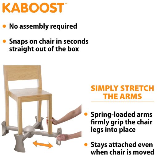 Booster para silla de comedor KABOOST, color Natural - Se coloca bajo la silla - Booster portatil para ninos pequenos y adultos - Imagen 2