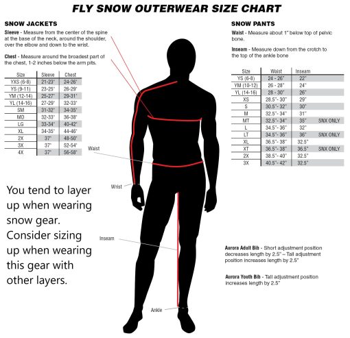 Chamarra de Nieve Fly Racing SNX Pro (Negro/Naranja, Mediano) - Imagen 3