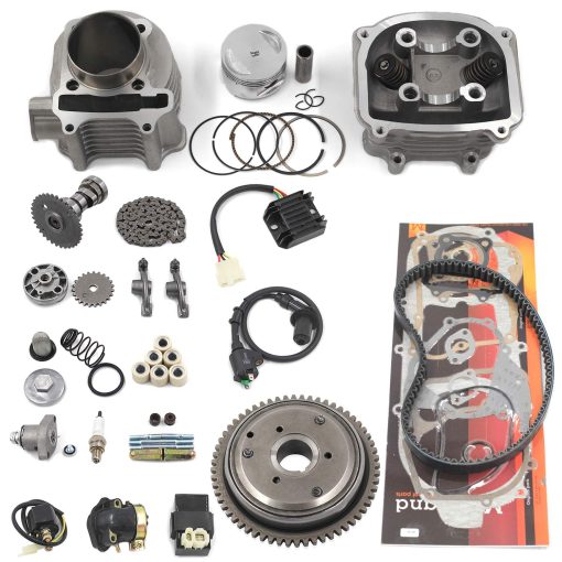 Kit completo de reconstruccion de culata GY6 con valvulas, Trkimal 57.4mm 150cc Big Bore Upgrade Kits para motores 4 tiempos 157QMJ Scooters chinas repuestos moped, partes de motor GY6 Sunl Roketa Peace