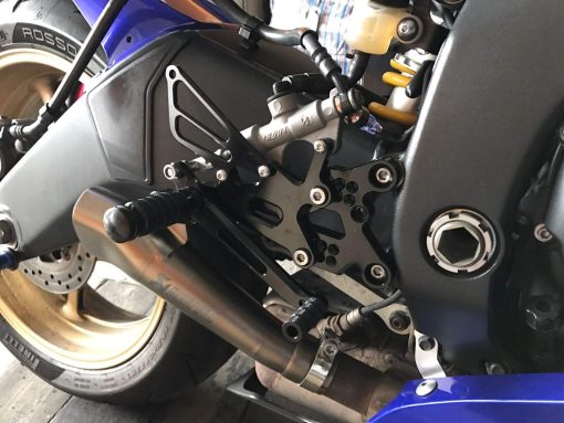 PROCNC Front Rearsets Reposapies Motocicleta Reposapies Juego de Reposapies Ajustables Enteros Conjunto de Frenos y Pedales de Cambio en Negro para Yamaha YZF R6 R6S 2006-2020 - Imagen 6