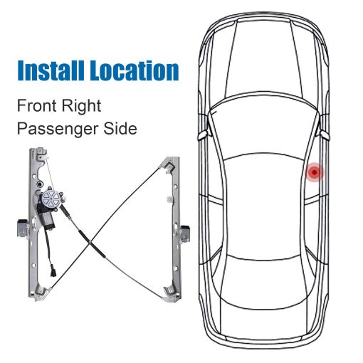 MOJTBE 741-645 Regulador de Ventana Electrica del Lado del Pasajero Delantero con Motor Compatible con Chevrolet GMC Cadillac - Imagen 2
