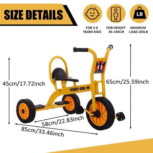 Triciclo para ninos preescolares en el patio de recreo, triciclo para ninos de guarderia, bicicletas para ninos desde los 2 anos en adelante, equipo de juegos de patio de recreo al aire libre triciclos - Imagen 5